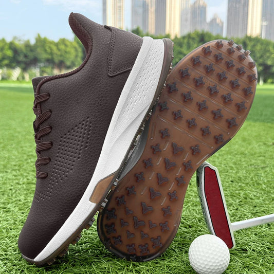 FairwayTrend Luxe – Men’s Waterproof Orthopedic Spikeless Golf Shoes