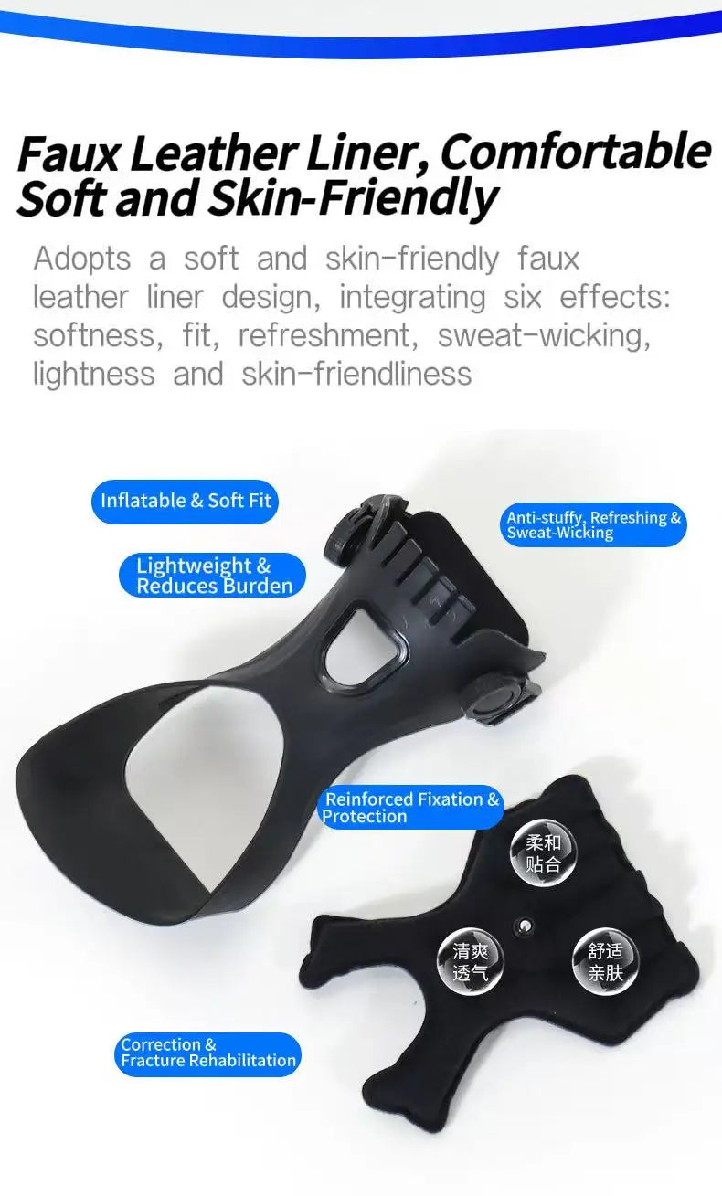 Ortho-max foot drop splint (AFO) - Adjustable Hybrid Foot Drop Brace with Dial System - (One Piece)