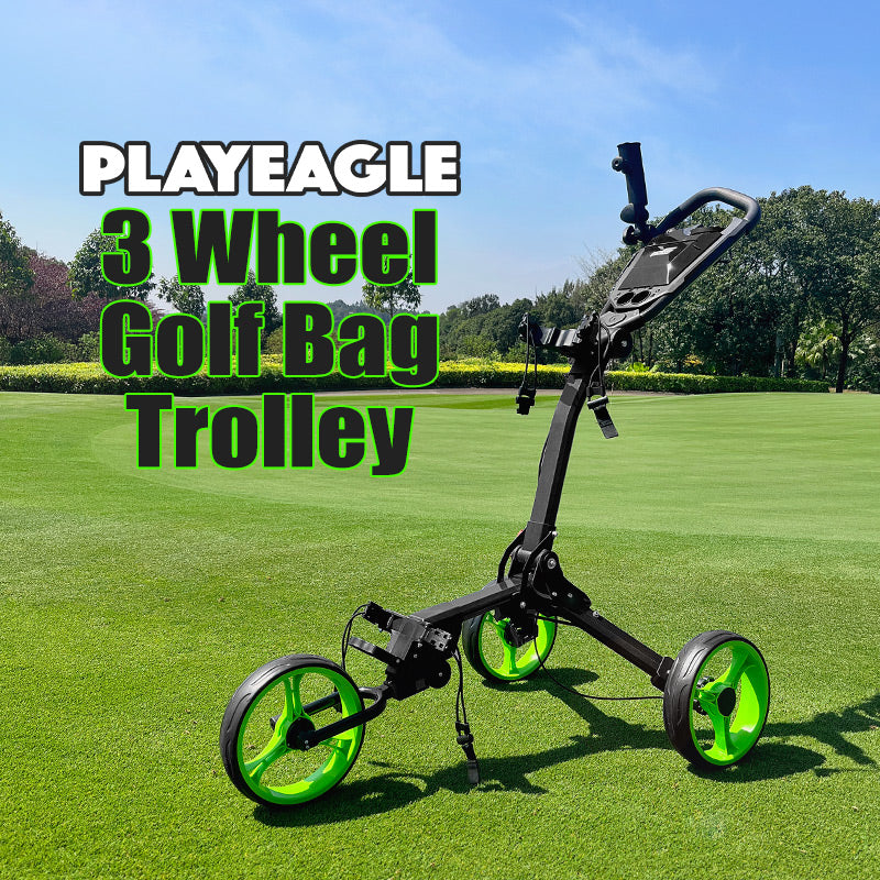 PlayEagle X010 – Upgraded 3-Wheel Golf Trolley
