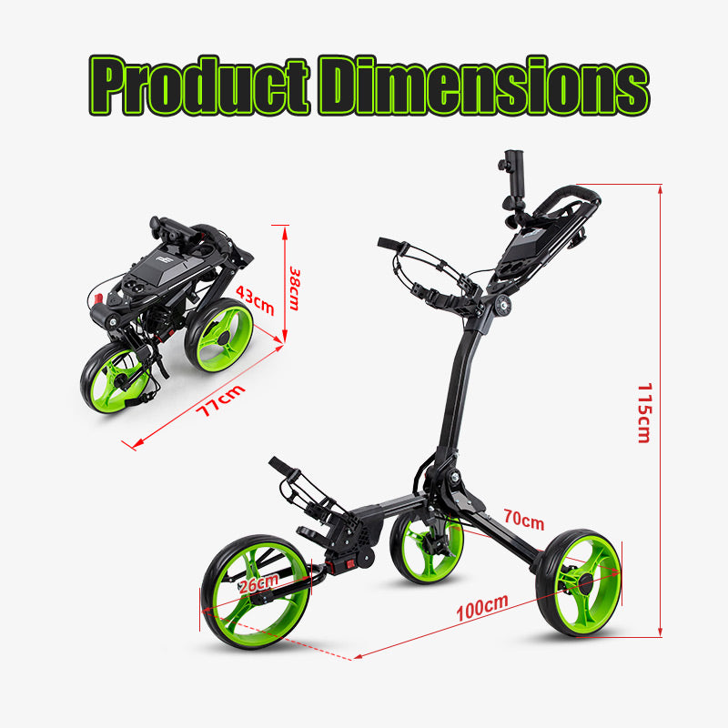 PlayEagle X010 – Upgraded 3-Wheel Golf Trolley