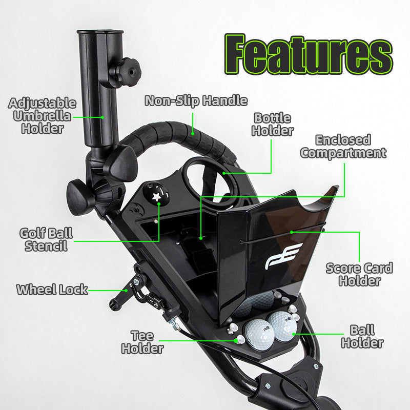 PlayEagle X010 – Upgraded 3-Wheel Golf Trolley