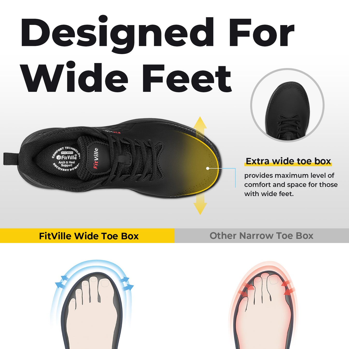 FitVille Pro-SpeedEx V5 - Orthopedic Golf Shoes