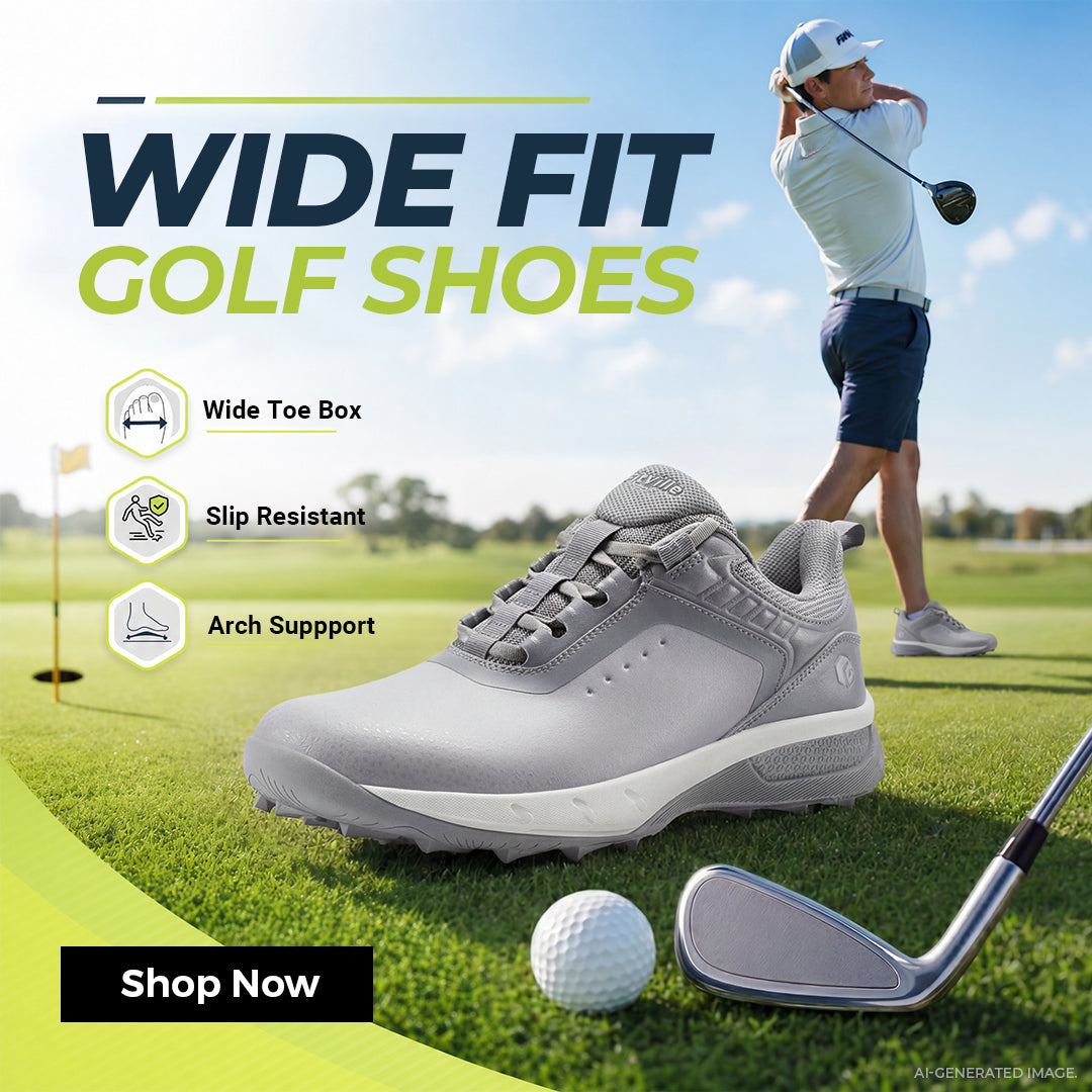Fitville Men's Leather Primix V2 - Orthopedic Golf Shoes