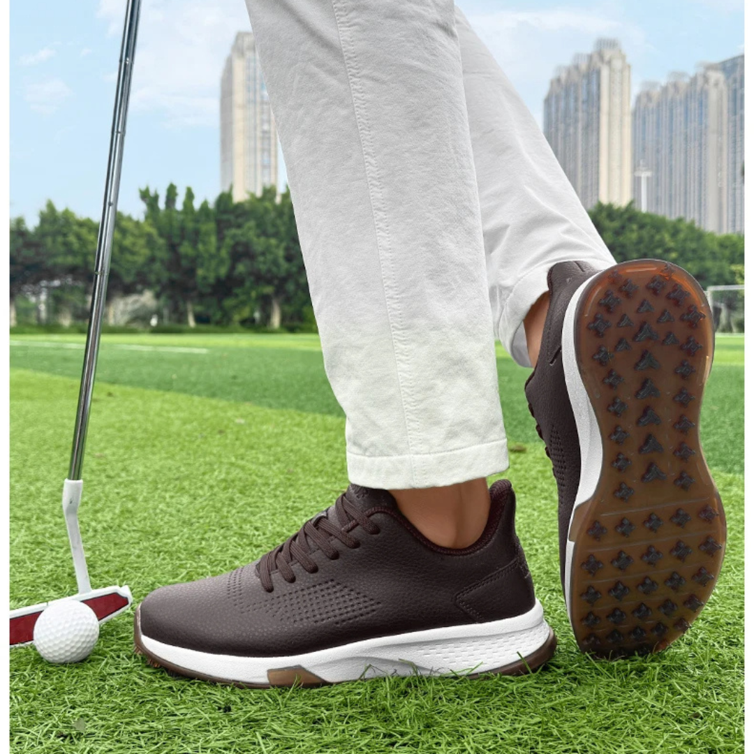 FairwayTrend Luxe – Men’s Waterproof Orthopedic Spikeless Golf Shoes