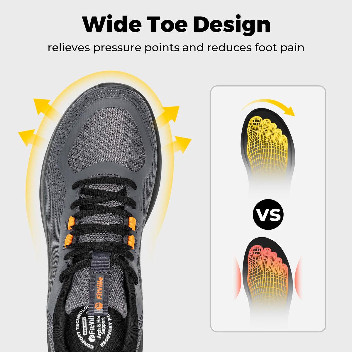 FitVille Men's Cloud Wanderer V24- Orthopedic Slip-Ons Walking Shoes
