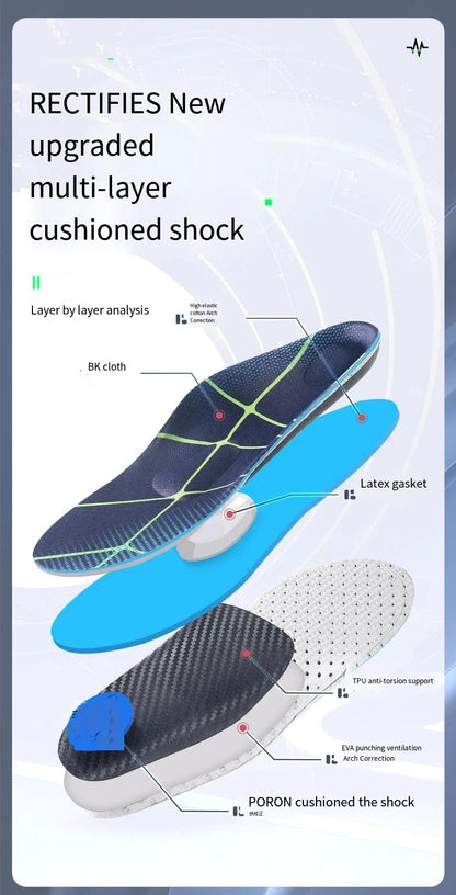 Carbon Fibre Non-Collapsible Arch Support Orthotic Insoles