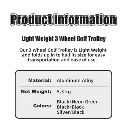 PlayEagle Lightweight 3-Wheel Golf Trolley