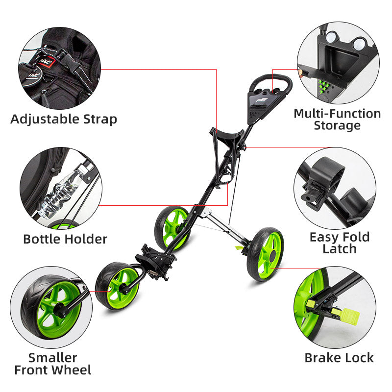 PlayEagle Lightweight 3-Wheel Golf Trolley