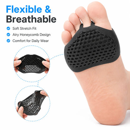 OrthoSoft Honeycomb Silicone Metatarsal Cushion Pads – Metatarsal Pain Relief Inserts
