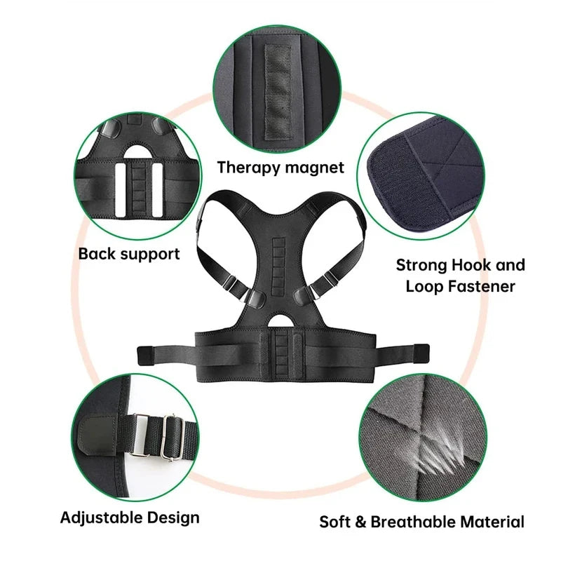 OrthoAlign Premium Adjustable Posture Corrector with Lumbar Support