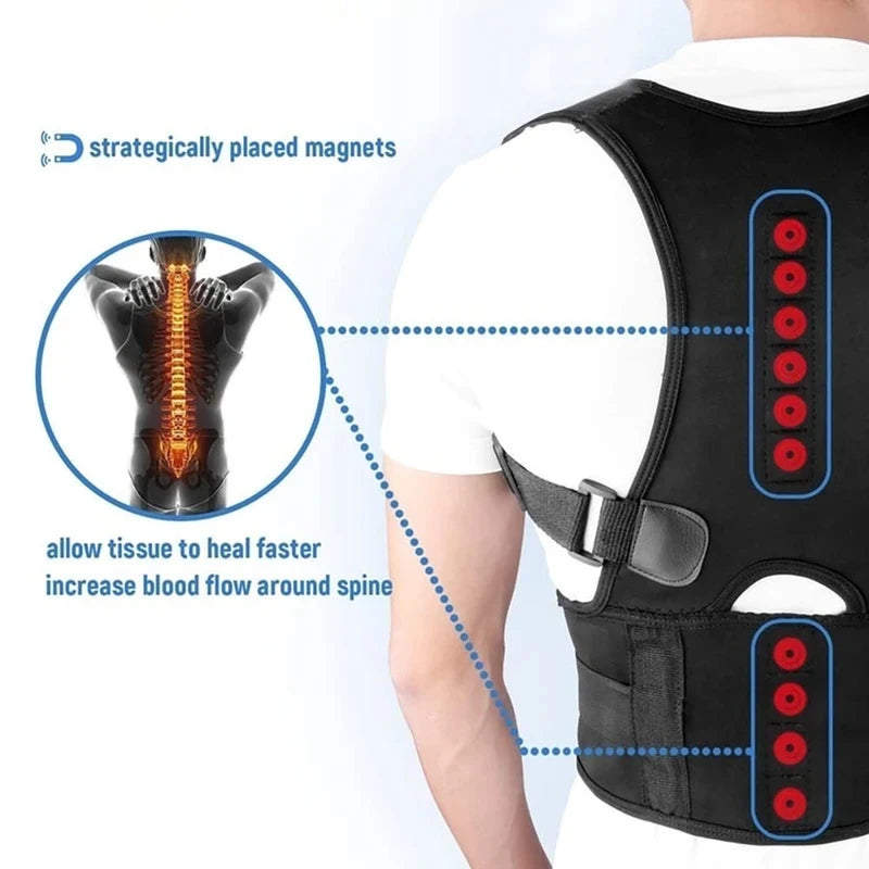OrthoAlign Premium Adjustable Posture Corrector with Lumbar Support