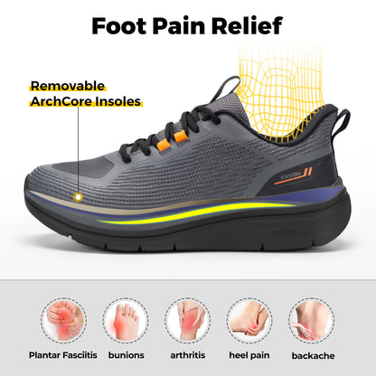 FitVille Men's Cloud Wanderer V24- Orthopedic Slip-Ons Walking Shoes