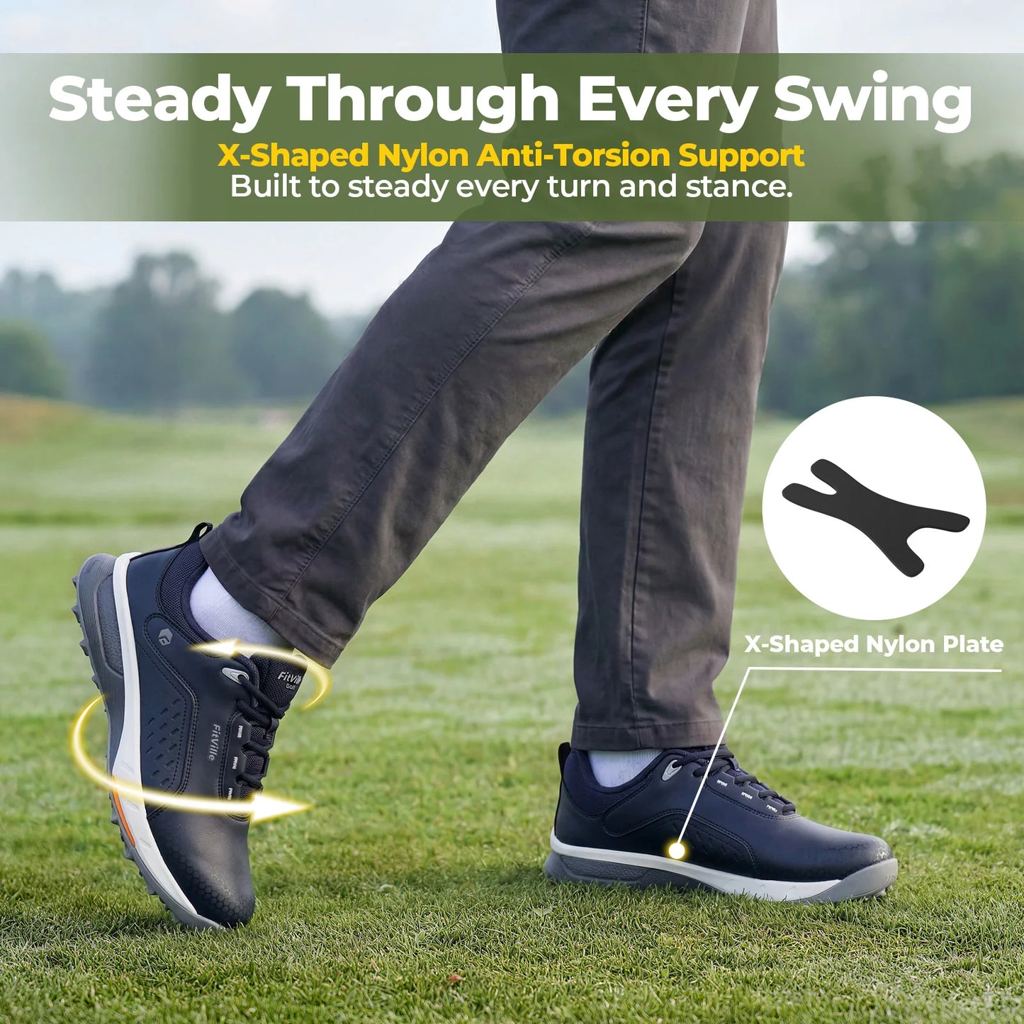 Fitville Pro-GreenEase V5 - Orthopedic Golf Shoes