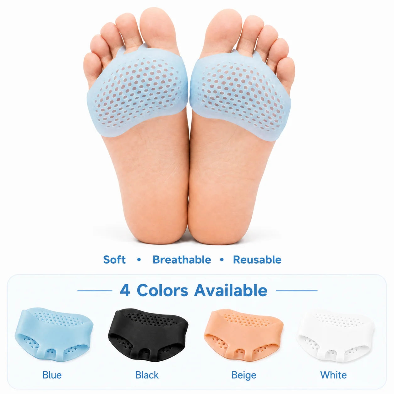 OrthoSoft Honeycomb Silicone Metatarsal Cushion Pads – Metatarsal Pain Relief Inserts