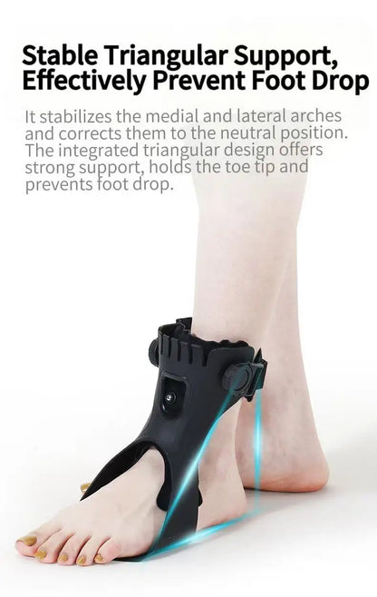 Ortho-max foot drop splint (AFO) - Adjustable Hybrid Foot Drop Brace with Dial System - (One Piece)