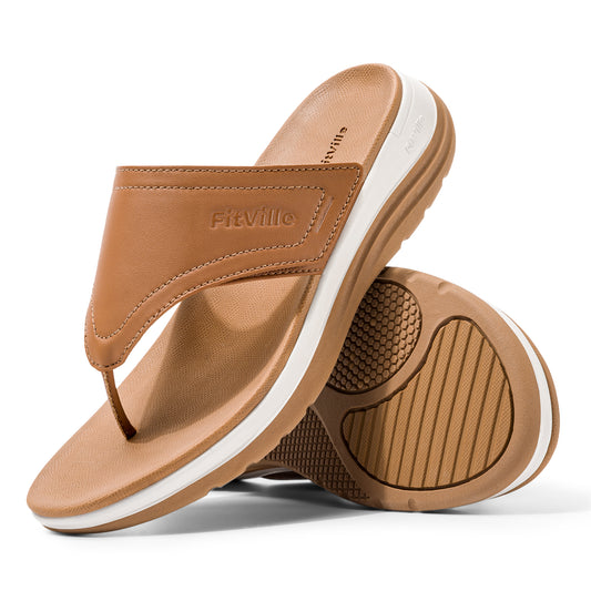 FitVille Women's Queenesque V1 Orthopedic Flip-Flops