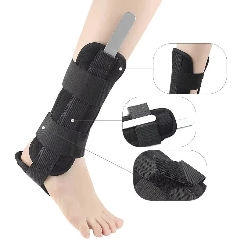 OrthoGuard Rigid Ankle Stabilizer Brace with Aluminium Support Splints